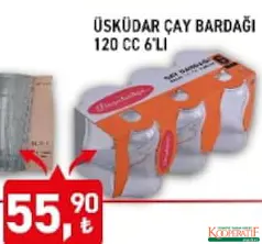 PAŞABAHÇE ÜSKÜDAR ÇAY BARDAĞI 120 CC 6'LI fiyat ve kampanya bilgisi